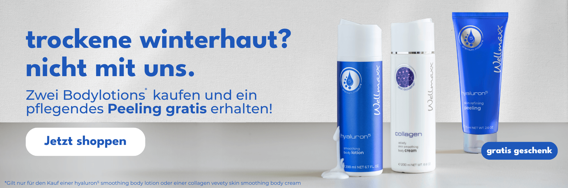 Januarangebot - 2 Bodylotions kaufen und 1 Peeling gratis erhalten